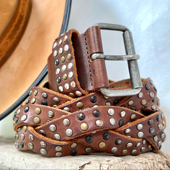 Massimo Dutti Accessories - Gorgeous braided/studded Boho leather belt w western/country cottage core vibe ✨
